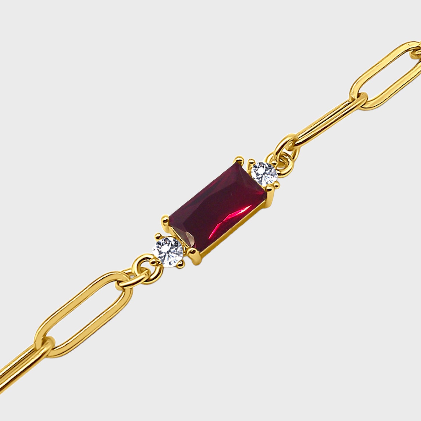 Delicate Garnet Paperclip Bracelet