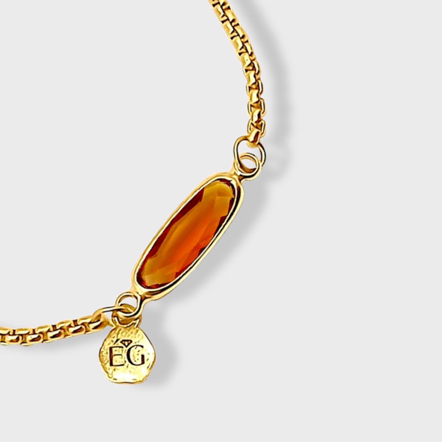 Citrine Baguette Adjustable Bracelet