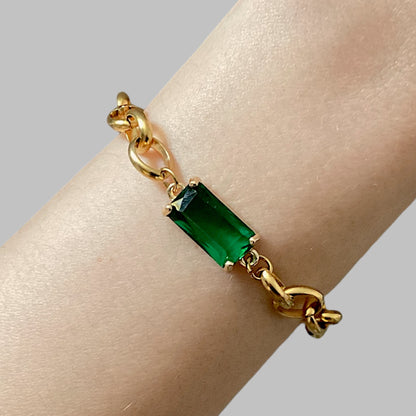 Emerald Gold Link Bracelet