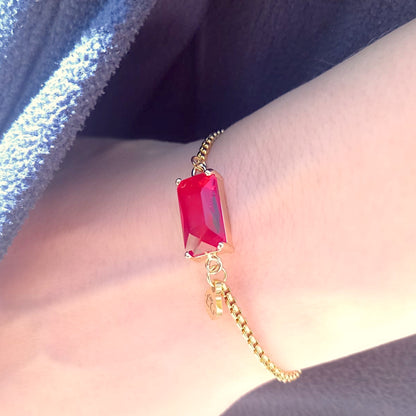 Ruby Gold Adjustable Bracelet