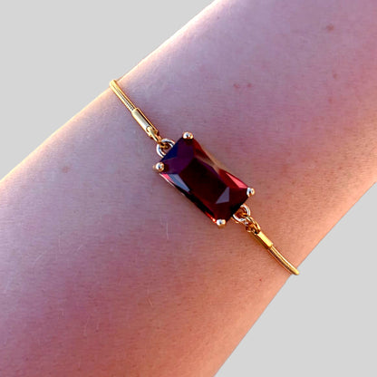 Garnet Gold Snake Bracelet