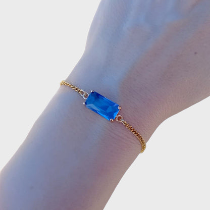 Sapphire Gold Curb Bracelet