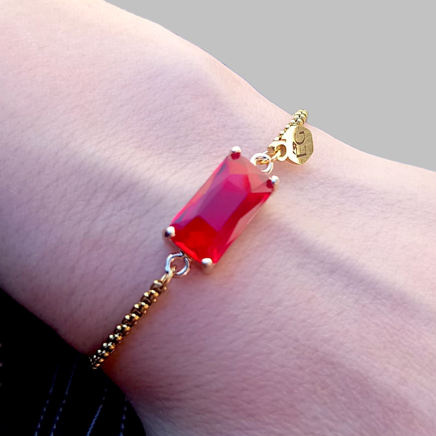 Ruby Gold Adjustable Bracelet