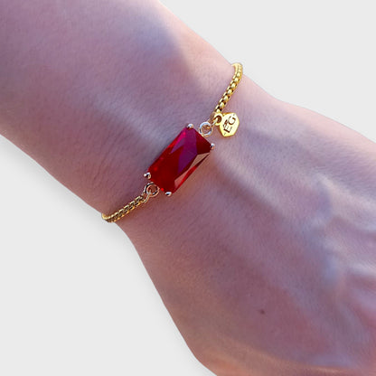 Ruby Gold Adjustable Bracelet