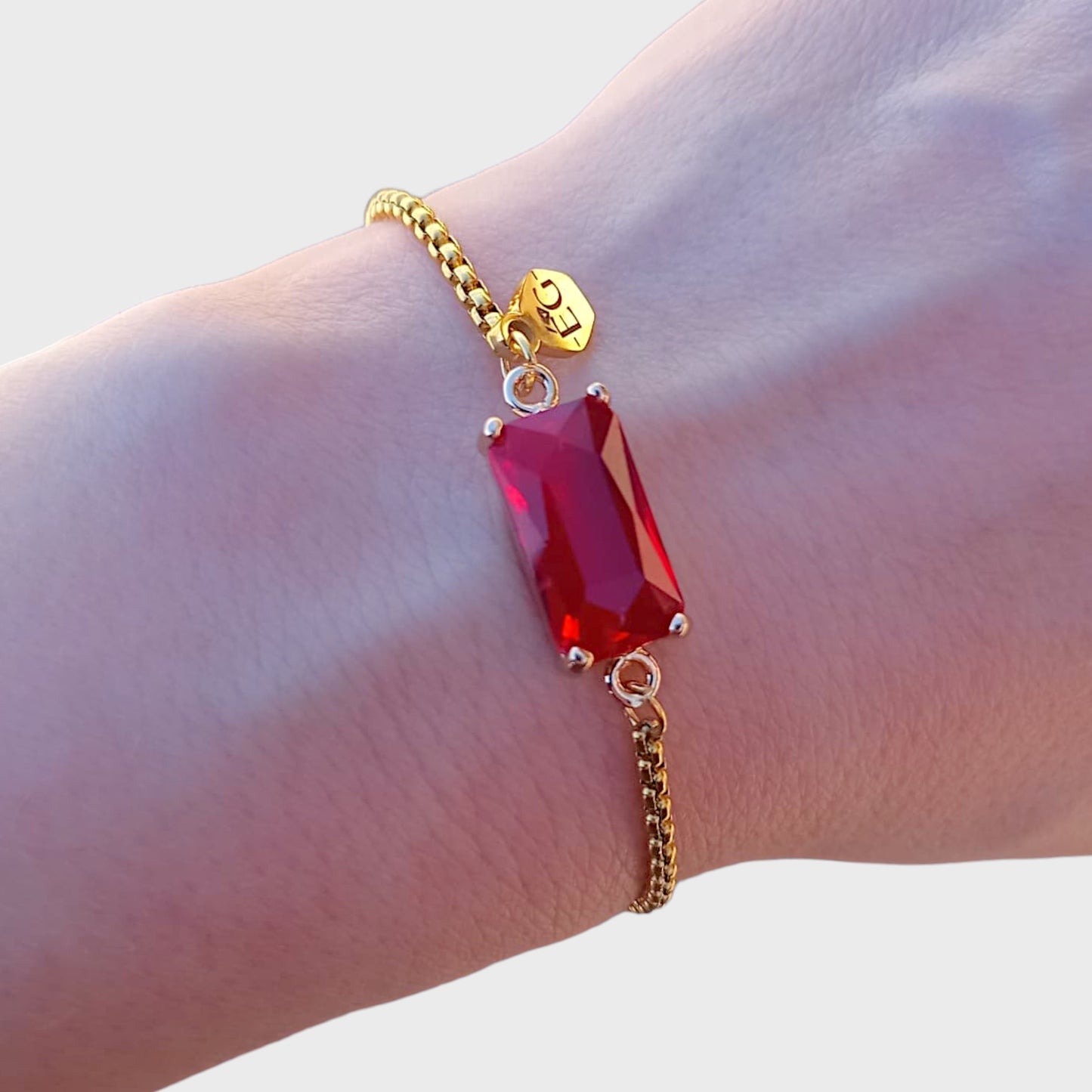 Ruby Gold Adjustable Bracelet