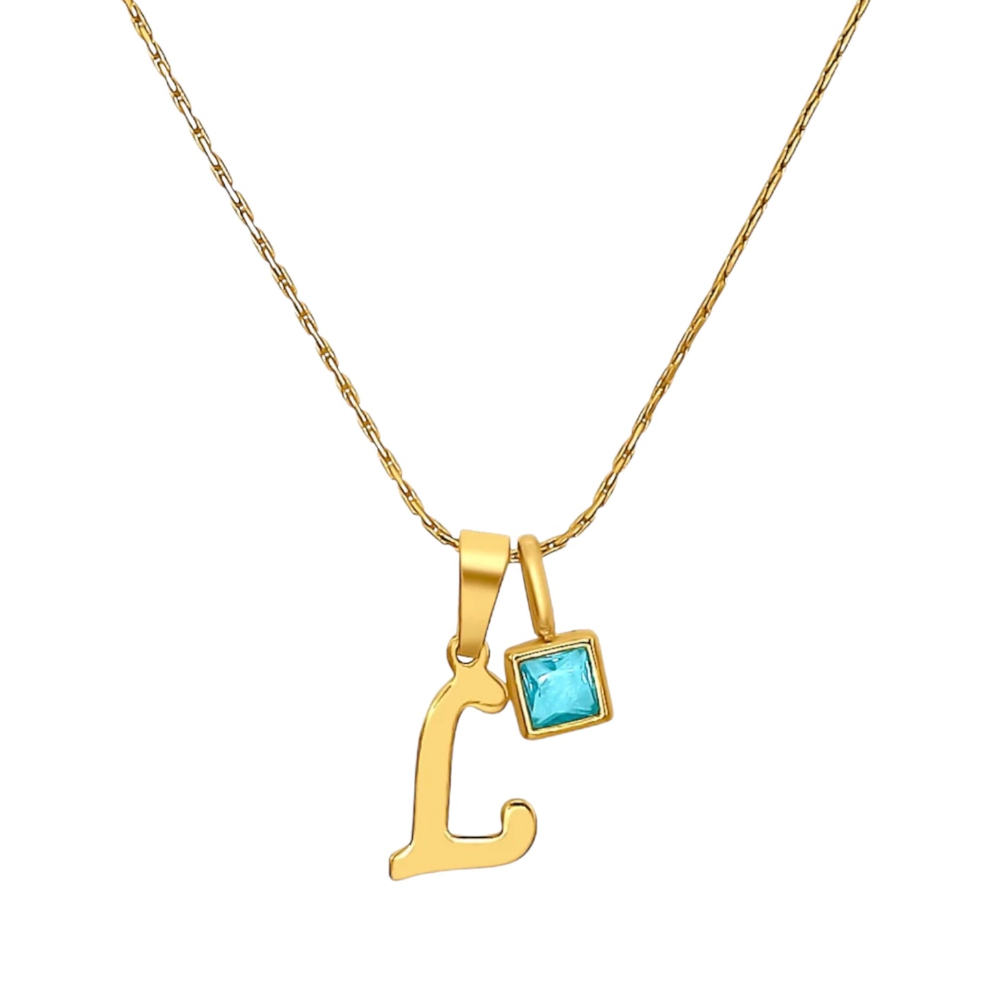 Aquamarine Personalised Birthstone Necklace