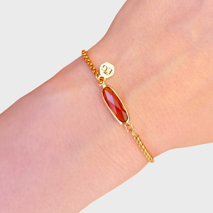 Citrine Baguette Adjustable Bracelet