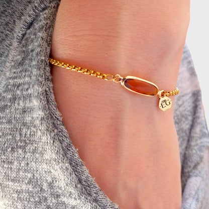 Citrine Baguette Adjustable Bracelet