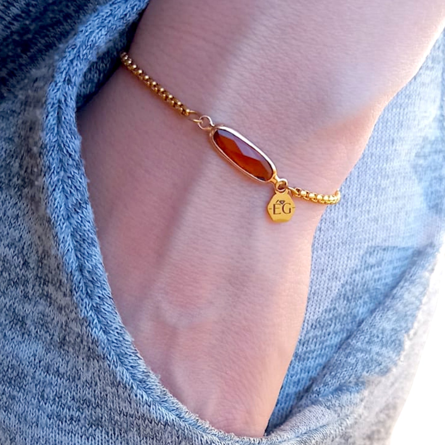 Citrine Baguette Adjustable Bracelet