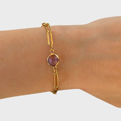 Alexandrite Circle Adjustable Bracelet