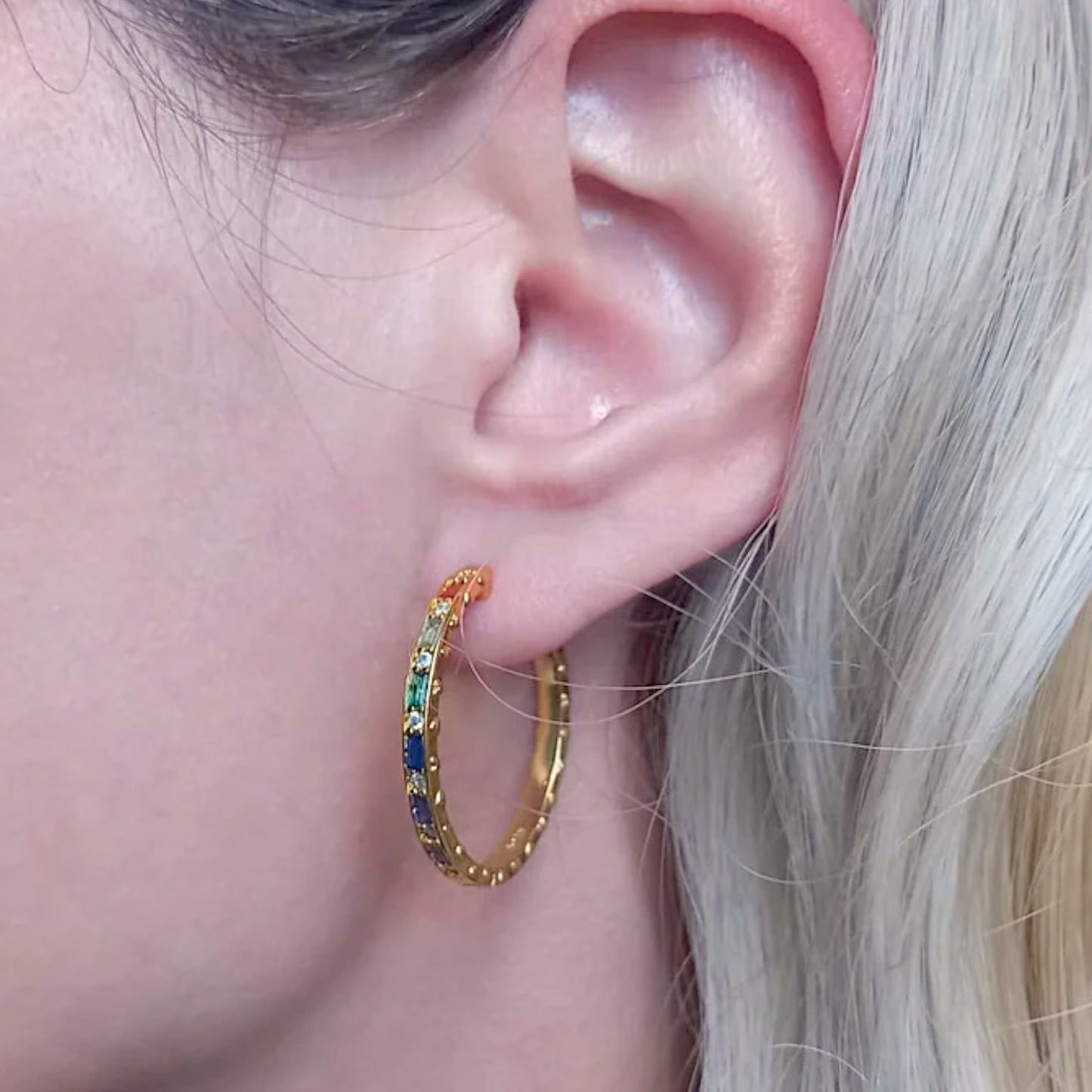 June Birthstone Colourful Hoops