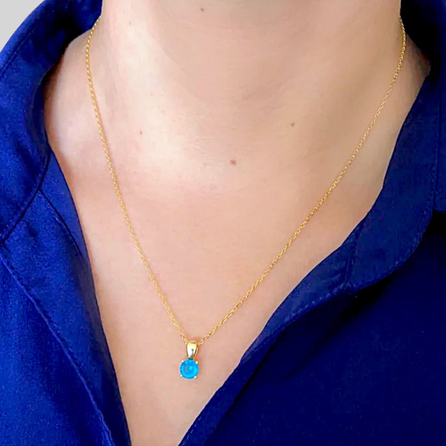 Blue Topaz Delicate Necklace
