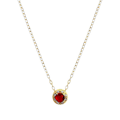 Luxury Ruby Birthstone Necklace