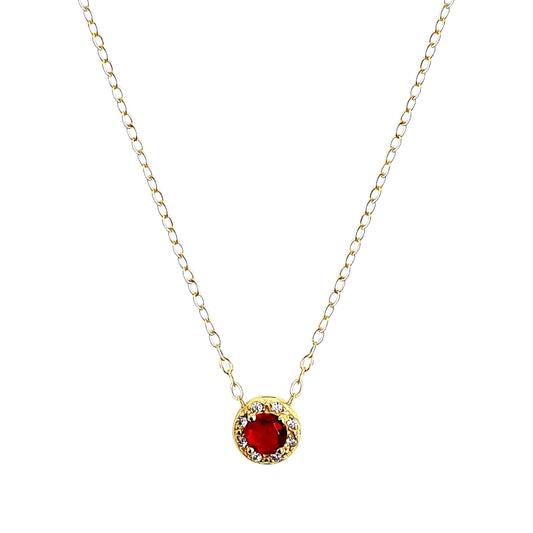 Luxury Ruby Birthstone Necklace