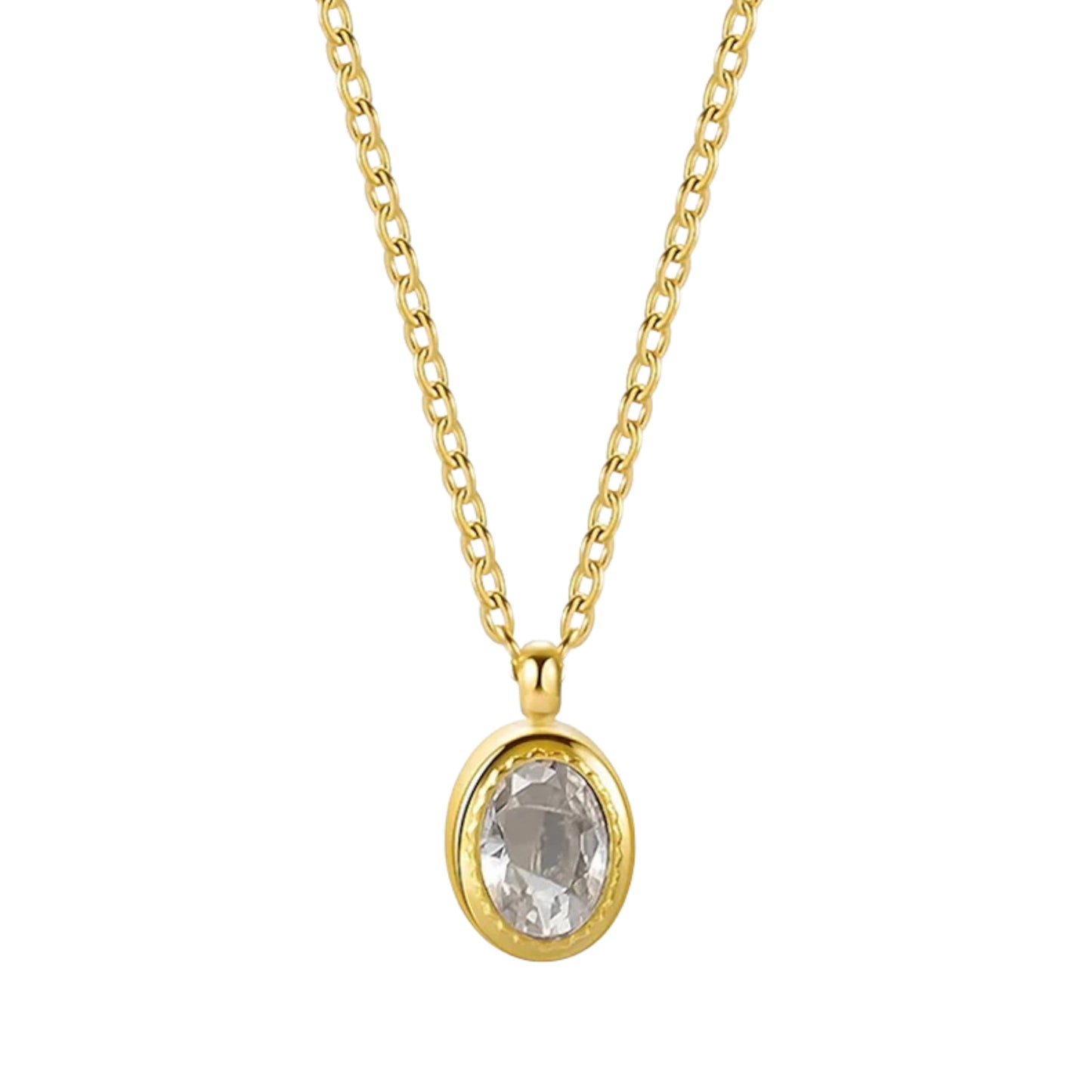 18K April Birthstone Charm Necklace