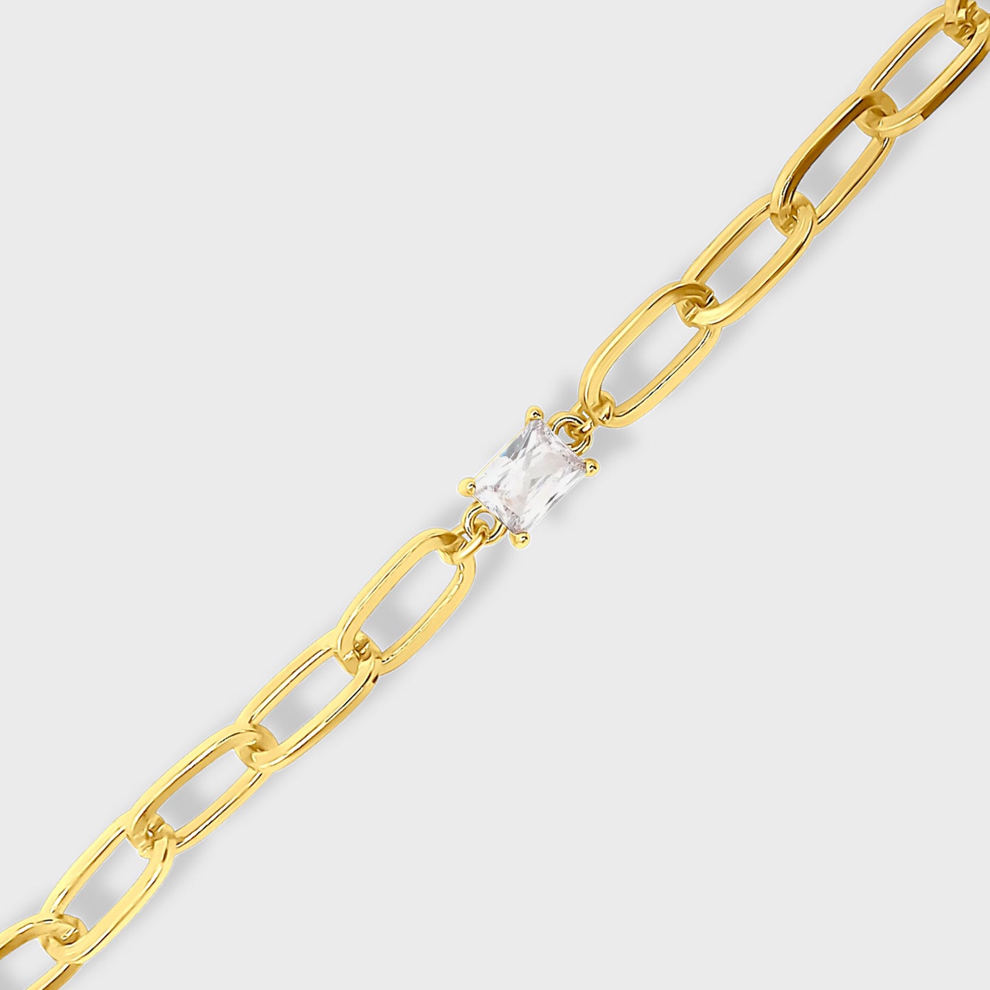 White Topaz Gold Bracelet