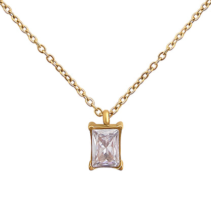 White Quartz April Gold Necklace