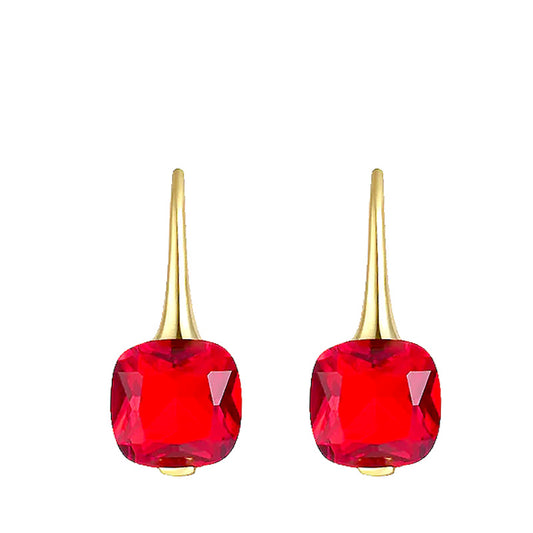 Garnet Gemstone Drop Earrings