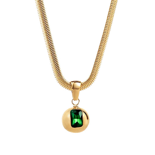 18K Emerald Gemstone Necklace