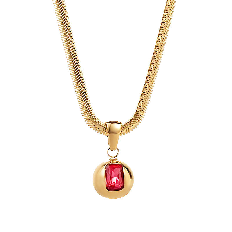 18K Ruby Gemstone Necklace